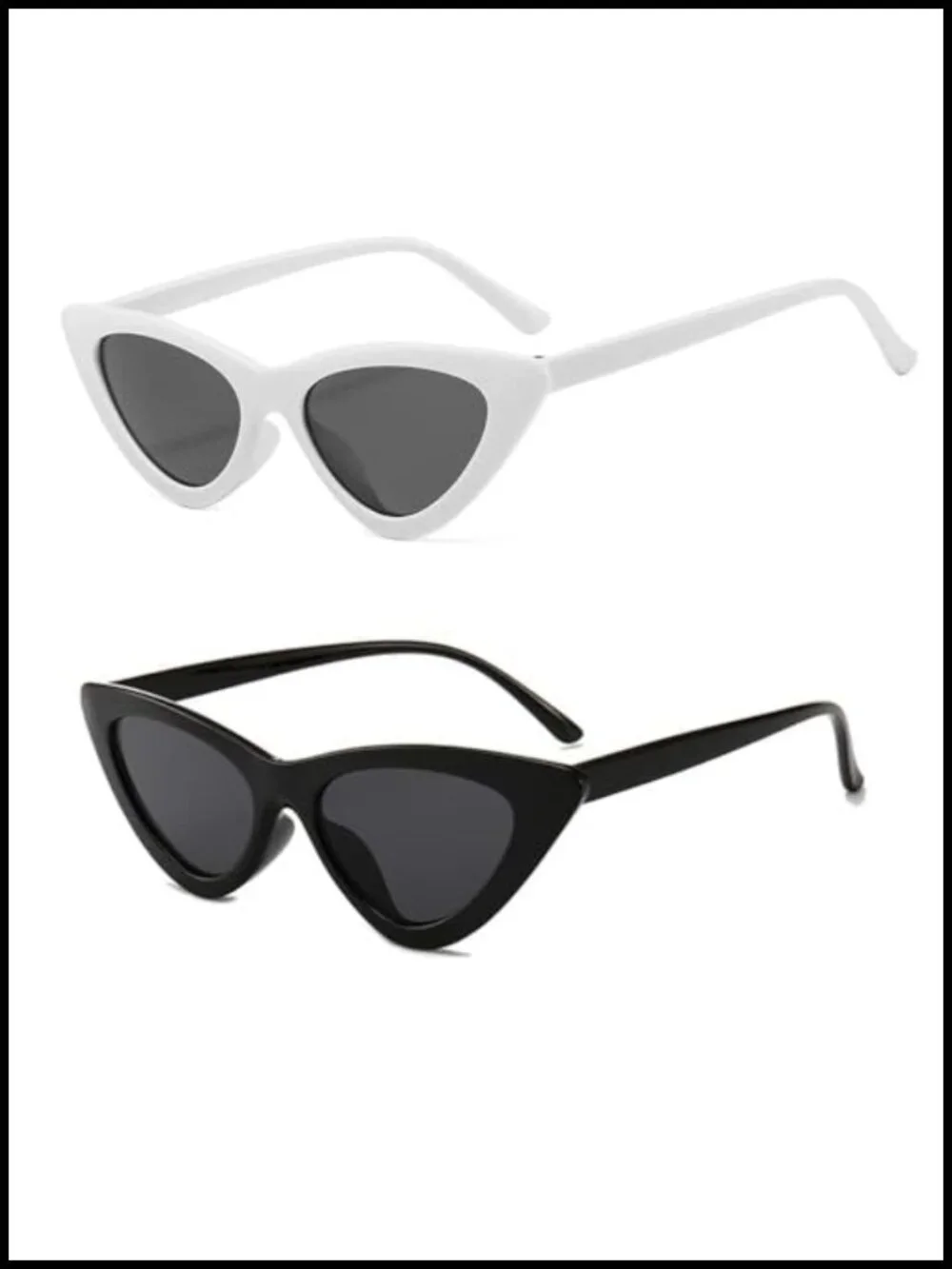 Retro Narrow Cat Eye Frame Sunglasses Trendy Sun Glasses UV Protection
